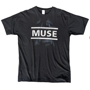 Muse Men's Medium‎ Black Short Sleeve Cotton Graphic Tee Shirt